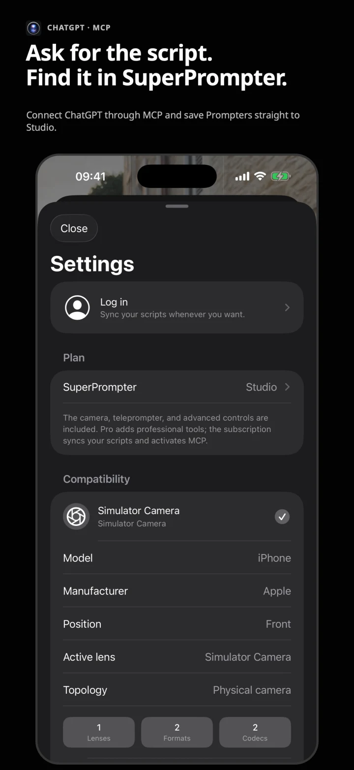 SuperPrompter connected to ChatGPT through MCP