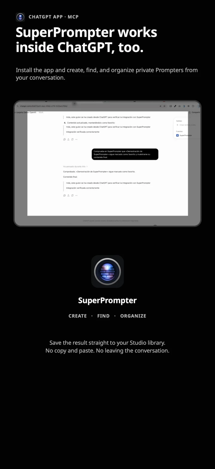 SuperPrompter app inside ChatGPT