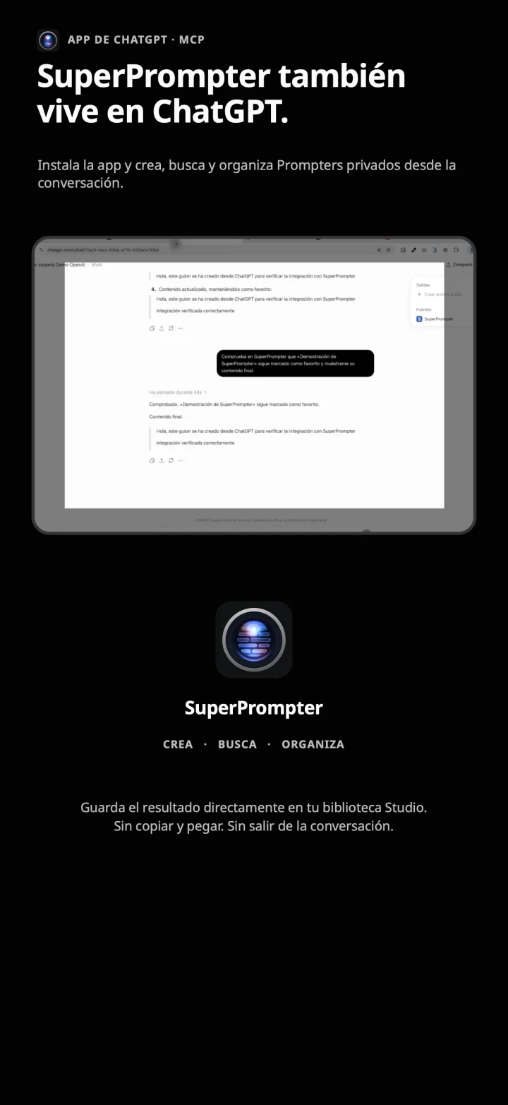 App de SuperPrompter dentro de ChatGPT